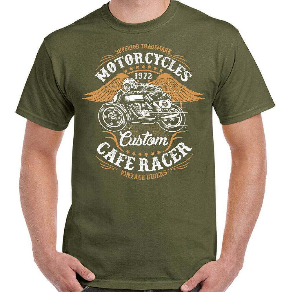 Футболка CAFE RACER Мужская Байкер Мотоцикл Энтузиаст Топ Кастомный Мотоцикл
