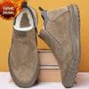 Men's Fur & Leather Slip-On Winter Boots - Thick, Warm & Non-Slip Design