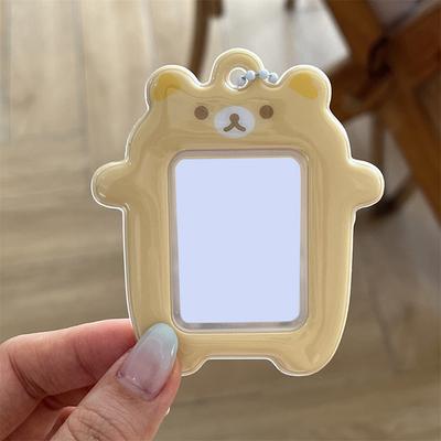 1 шт. Чехол для фотокарточек Lazybear, студенческий чехол для карт Rilakkuma, держатель для фотокарточек 2 дюйма, защита для фото айдолов, украшения