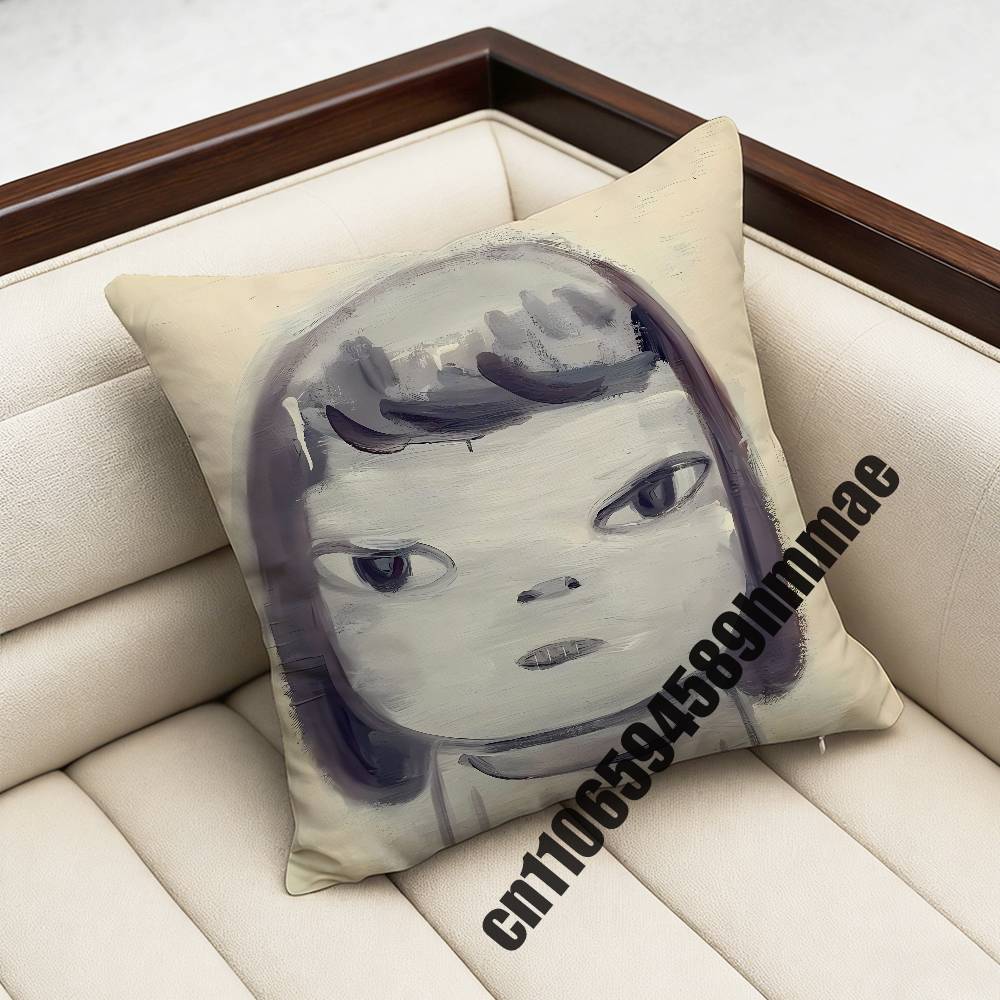 For Cute Yoshitomo Nara Throw Pillow Case Sham xcm xcm Square Home Pillowcase Cushion Cover
