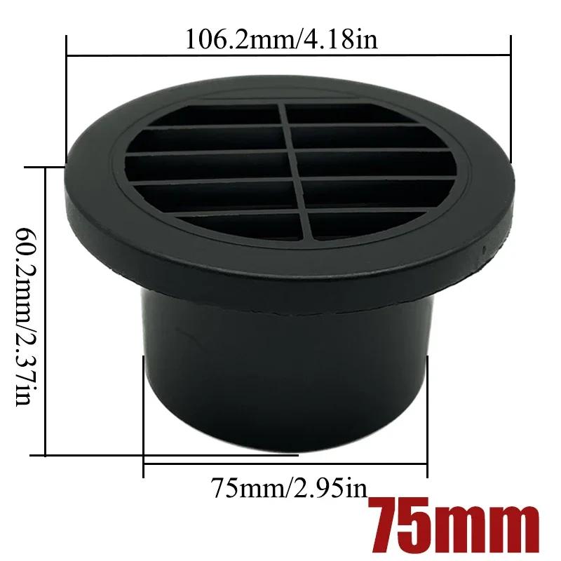 6X 42mm/60mm/75mm/90mm Warm Heater Parking Heater Air Vent Car Heater Ducting Duct Air Outlet Black For Webasto Truck Auto Parts