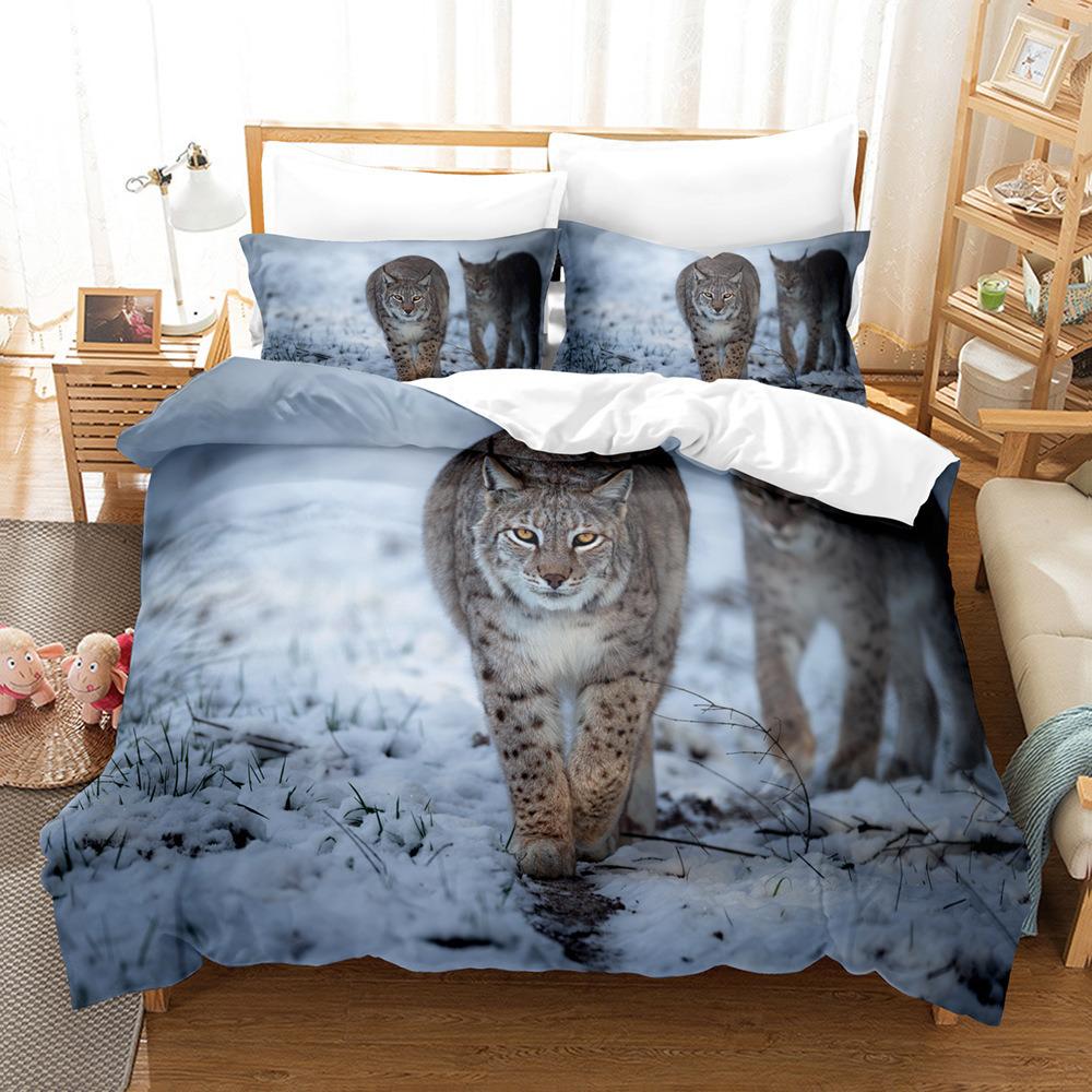 3D Digital Printing Three-Piece Set, Chinese Tiger Picture 3D Printing Bedding Kit