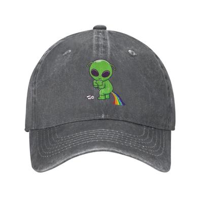 Alien Pooping Rainbow унисекс винтажная потертая джинсовая бейсболка регулируемая хлопковая бейсболка для мужчин и женщин