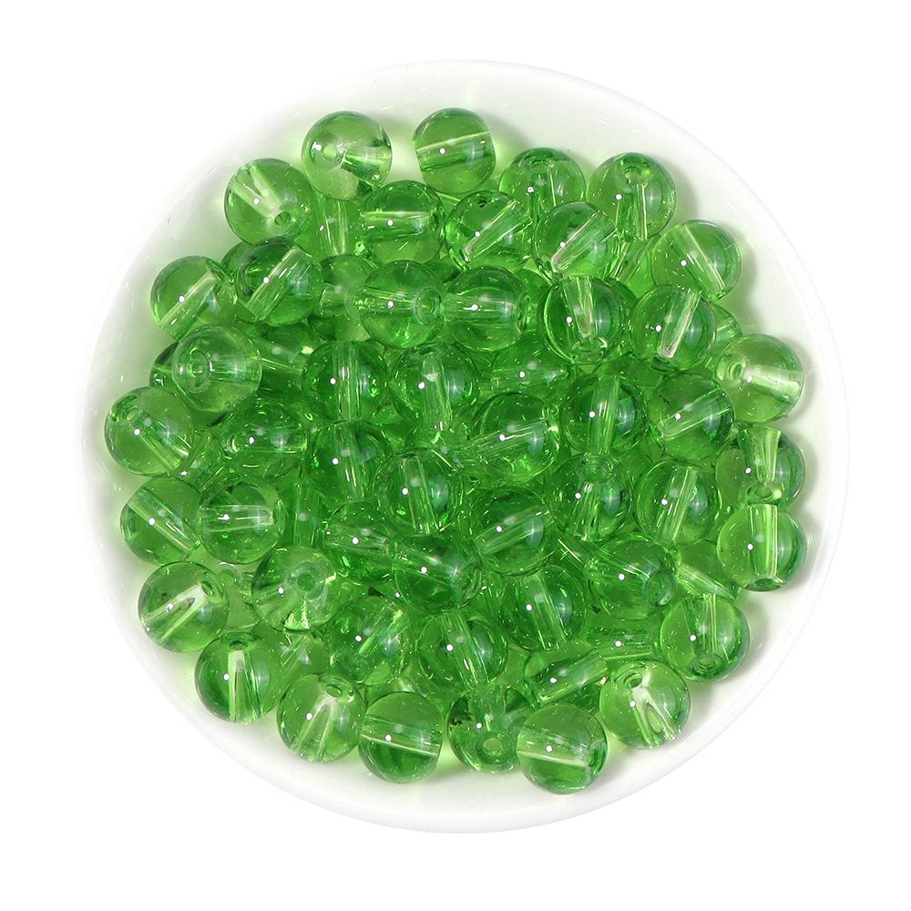 50pcs/lot 8mm Colored Transparent Glass Beads For Jewelry Making Loose Spaced Round Glass Bead DIY Jewelry Accessories Wholesale