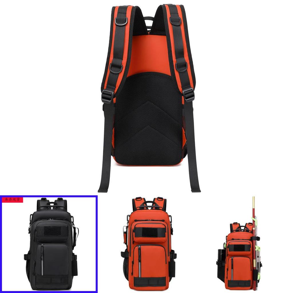 Outdoor Large Capacity Backpack With Waterproof Polyester Material For Travel And Fishing Enthusiasts