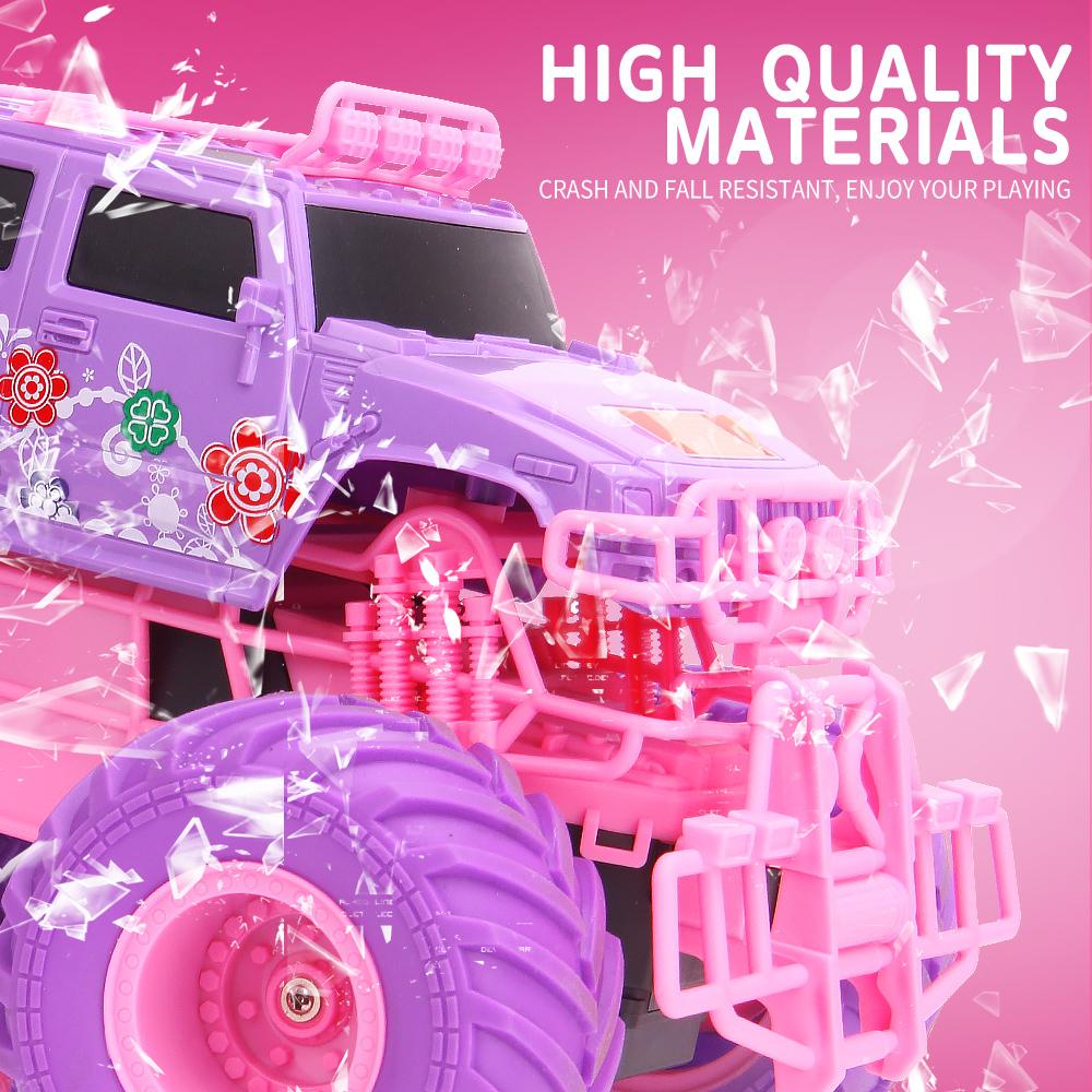 2204 New Pink Rc Car Electric Drive Off-Road 2.4G Big Wheel High Speed Purple Remote Control Trucks Girls Toys for Children