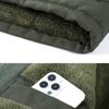 Men's Winter Extra Fleece and Thick Casual Overalls Coat Lamb Fleece Lining Quilted Jacket