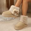 New cotton shoes autumn and winter warm thick-soled snow boots medium tube comfortable indoor and outdoor bow cotton shoes