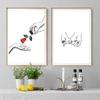 Скандинавский черно-белый стиль любовь рука об руку холст фреска современный минималистский художественный плакат спальня коридор бар украшение дома без рамки