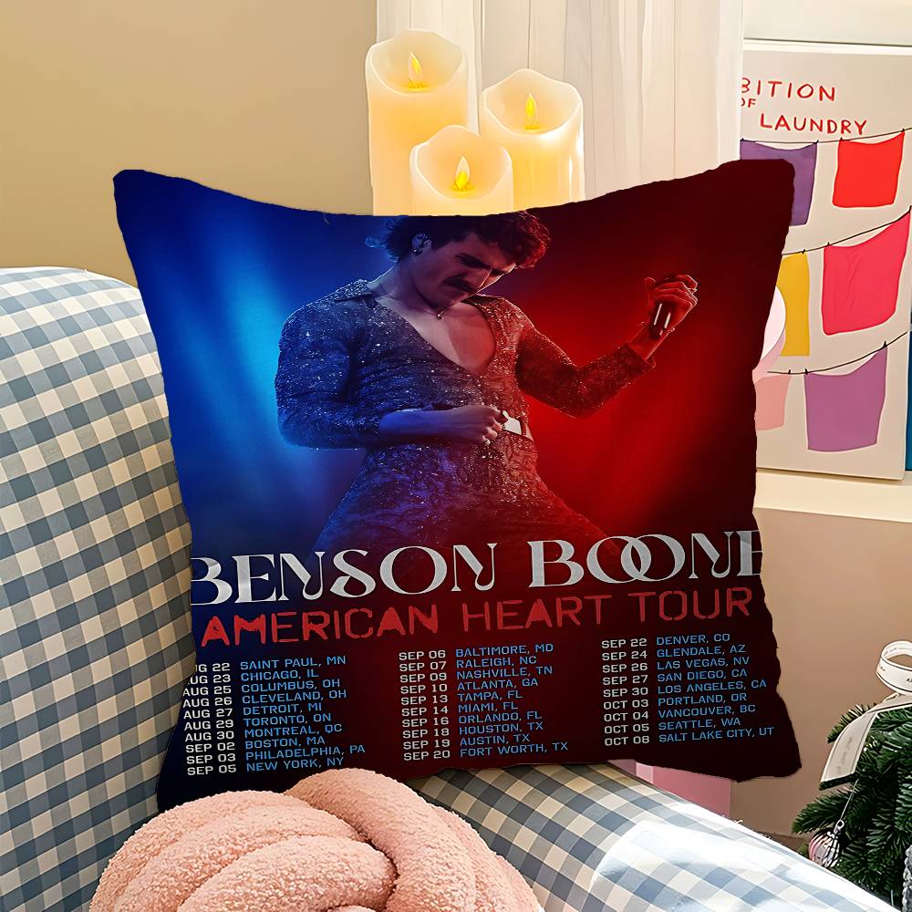 Подушка с изображением певца B-Benson Boone Подарок Декор для домашнего офиса Подушка для спальни Дивана Автомобиля Наволочка