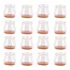 16pcs Chair Leg Floor Protectors Transparent Round Scratch Resistance Silent Silicone Felt