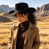 Western Style Wide Brim Panama Hat For Women Men Sun Protection Autumn Winter