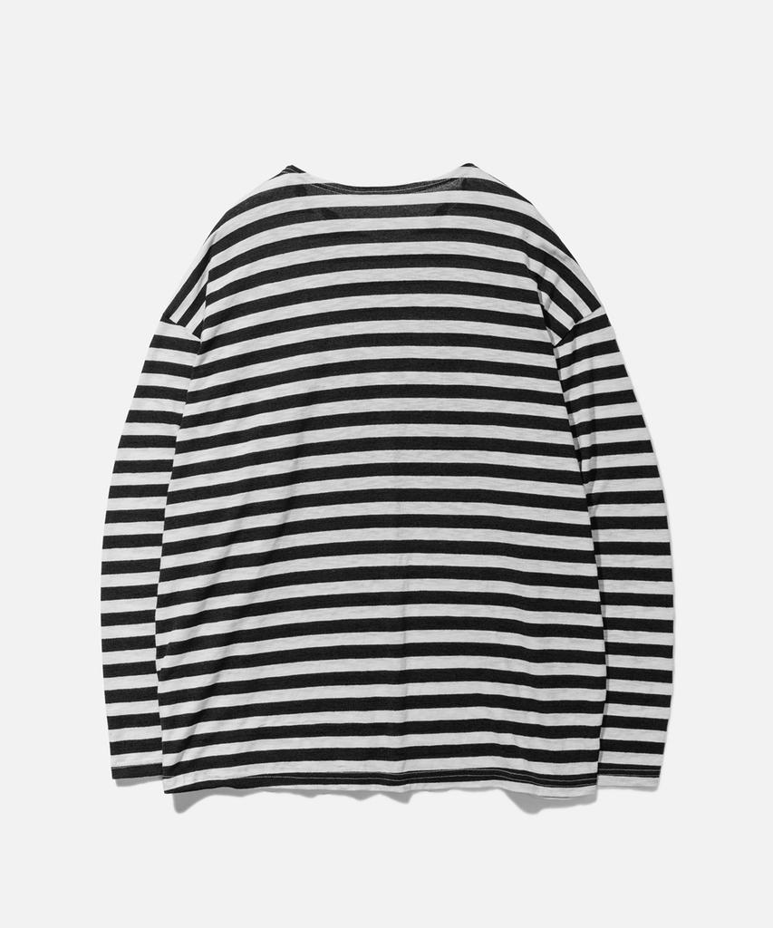 VASTIC Sloped Stripe Long Sleeve_Black / White