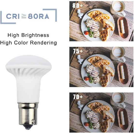 Bonlux 3W LED 1383 R12 Elevator Reading Light, AC/DC 12V-24V 1156 1141 BA15S Single Contact LED Reflector Light Bulb Daylight 6000K for RV Camper