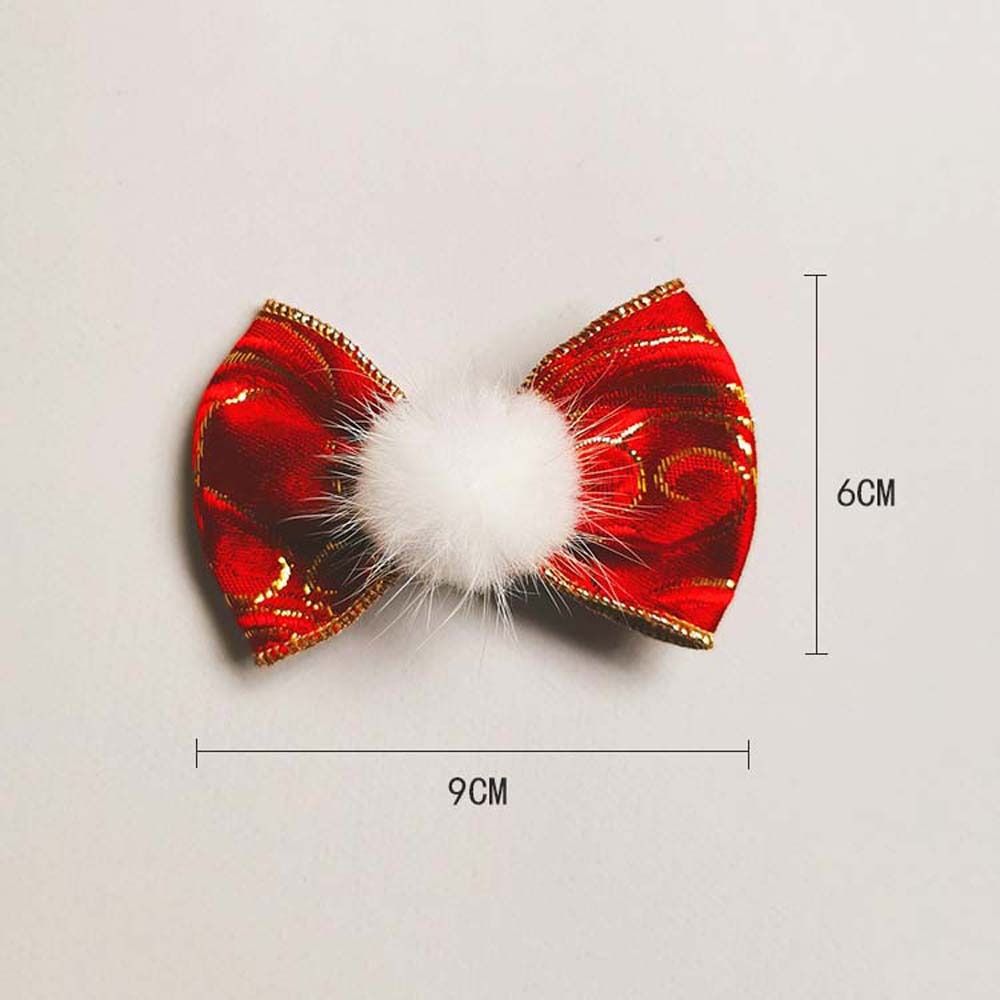 Plush Hair Grip Bowknot Chinese New Year Hairpins Bow Hair Hoop Hair Rope Kids Chinese Hair Clips