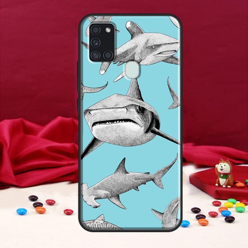 Чехол с изображением свирепой акулы для Samsung Galaxy A34 A54 A14 A12 A52 A22 A32 A42 A72 A13 A33 A53 A50 A51 A71, чехол