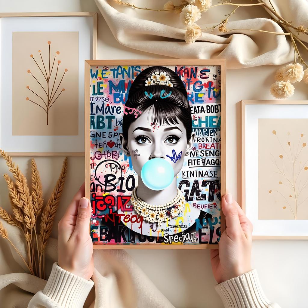 Audrey Hepburn Poster with a Balloon