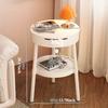 White Round Coffee Tables Creative Fashion Furniture Minimalist Nightstand Modern Bedroom Mobile Side Table Personality Design