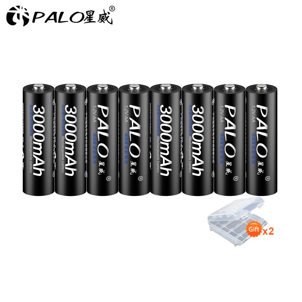 PALO 8pcs AA Battery 1.2v Ni-mh 3000mah 2A Battery for Toys Camera Microphone MP3/mp4 Player Free Combination Multi-function Battery