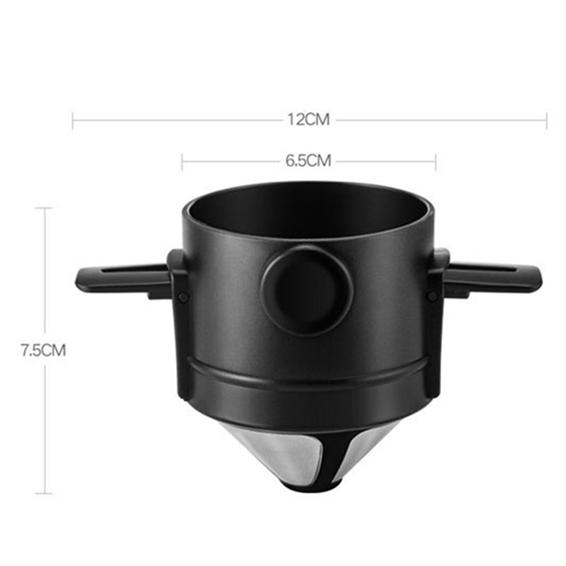 Coffee Filter Portable Stainless Steel Drip Coffee Tea Holder Funnel Baskets Reusable Tea Infuser and Stand Coffee Dripper