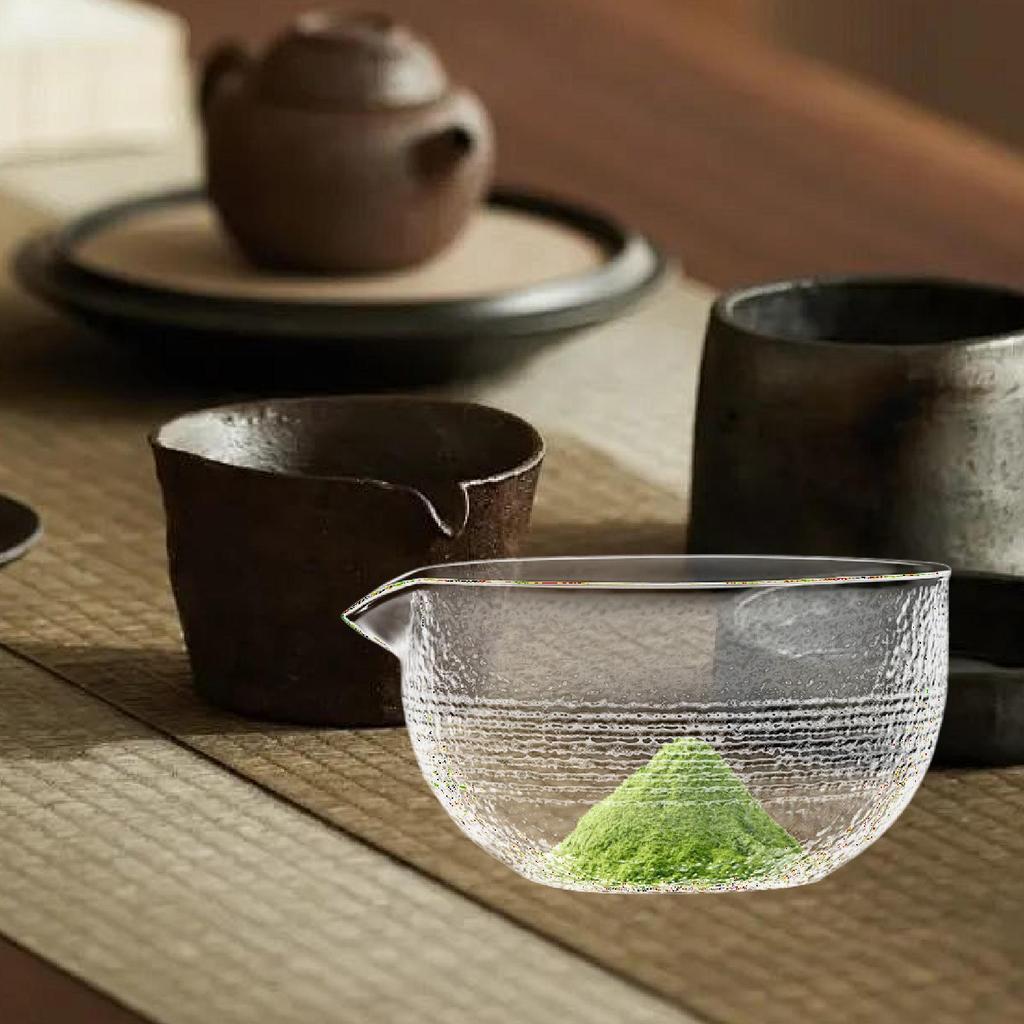Стеклянная чаша ручной работы для чайной церемонии матча, прозрачная чаван для зеленого чая