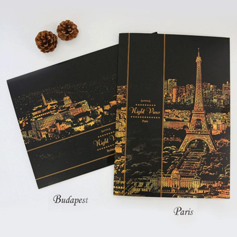 Яркий Город Декоративная Живопись Царапины Соскоб Живопись Рисунок Бумага Картины Украшение Дома