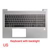 Upper Cover for PROBOOK 450 455 G8 ZHAN66 PRO 15 G4 US UK LA SP RU GR IT Keyboard Laptop Palm Rest Case Shell M21742-001
