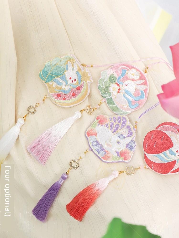 Dragon Boat Festival Perfume Bag Embroider Rabbit Cartoon Halterneck Sachet Pendant Shaped Han Dynasty Pouch Retro-Style Accessories Creative Stylish
