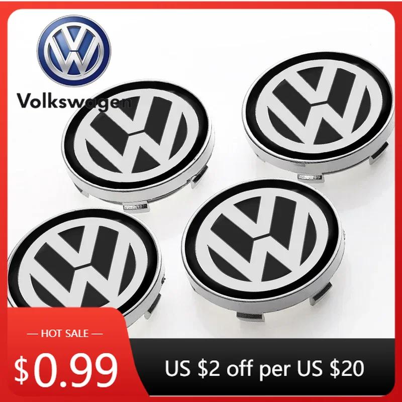 For VOLKSWAGEN VW 4pcs 56/60mm Car Wheel Center Cover Stickers Hub Caps Sticker Car Accessories For Volkswagen Golf Polo Tiguan ED1