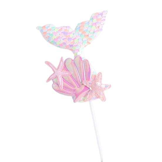 Топпер для кекса Изысканный красивый легкий топпер для торта Хвост русалки Топпер для кекса День рождения Десертная вставка Топпер для кекса