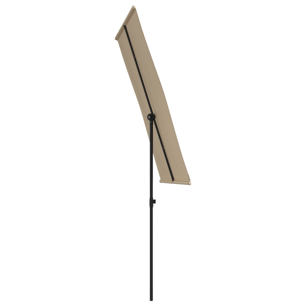 Sun Umbrella with Aluminum Pole 180 x 110 cm Taupe
