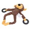 Squeaky Monkey Dog Toy Funny Sound Cute Stuffed Animal Interactive Pet Plush Toy for Pet Entertainment Brown