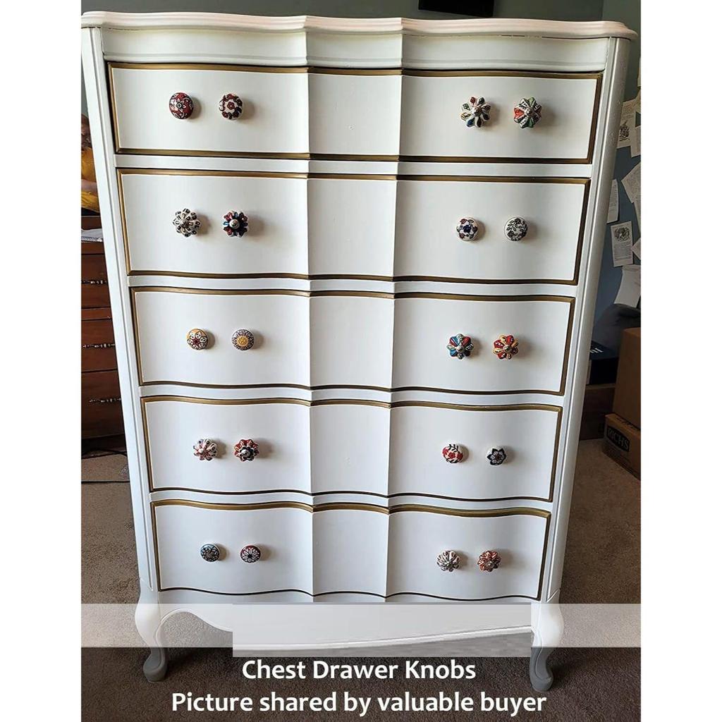 Vintage Ceramic Pull Knobs for Kitchen Cabinet, Door & Drawer, Wardrobe, Cupboard (Set of 10)