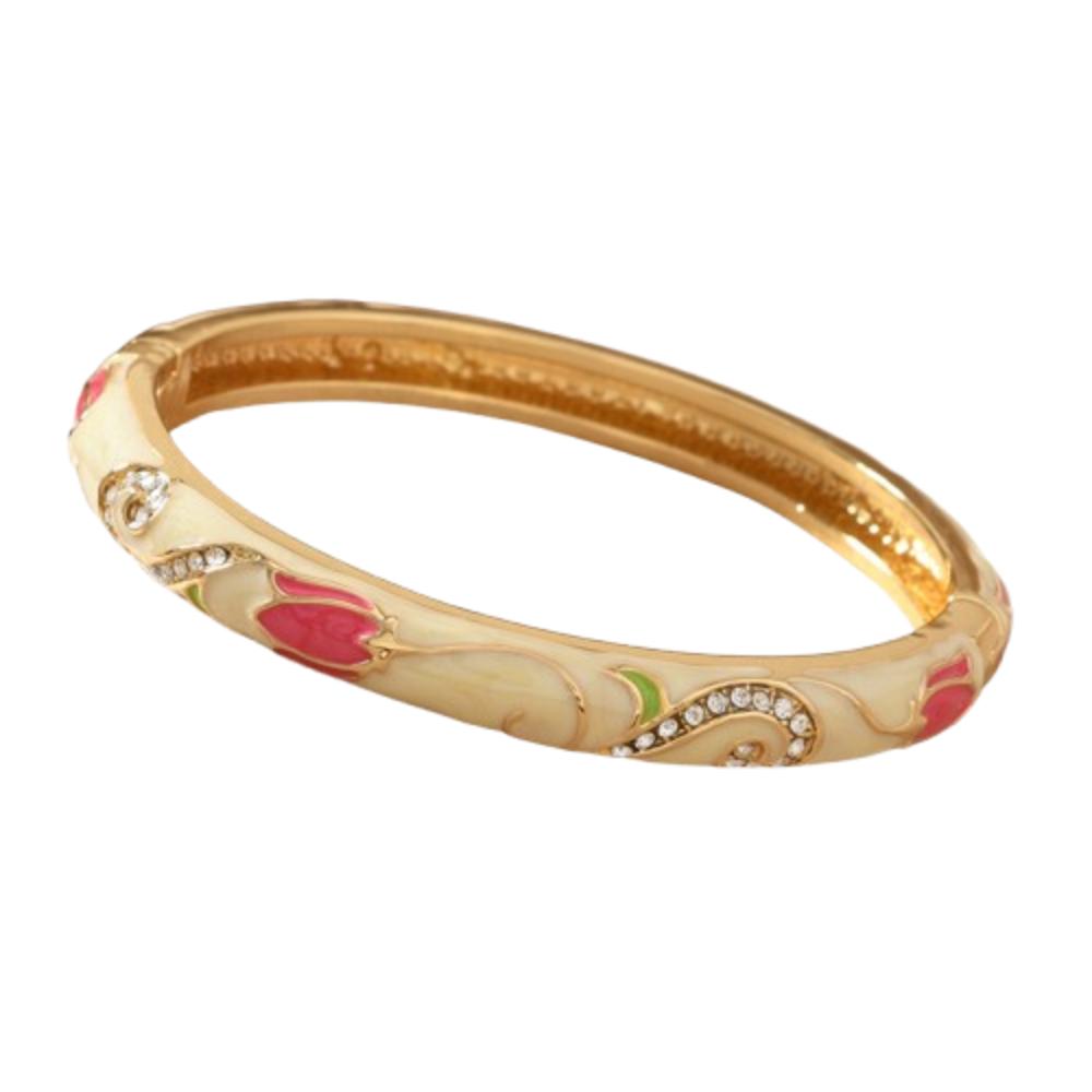 Chinese Style Vintage Cloisonne Bangle Enamel Women's Hand Bracelet Hollow Out Flower Bangle Girls