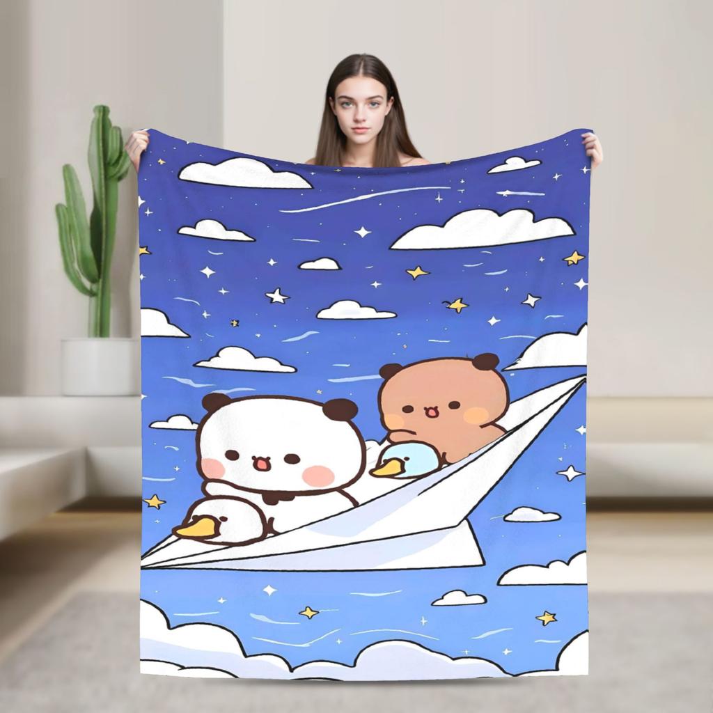 Soft BlanketGirls Boys Camping Bubu Dudu Flying Throw Blanket Flannel Bedspread For Couch Chair Sofa Bed Fashion Sofa Bed Cover