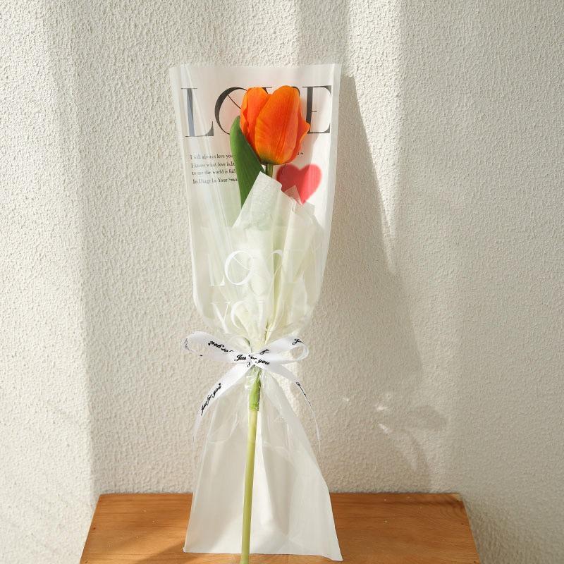 Прозрачная водонепроницаемая цветочная сумка на День святого Валентина для одного букета