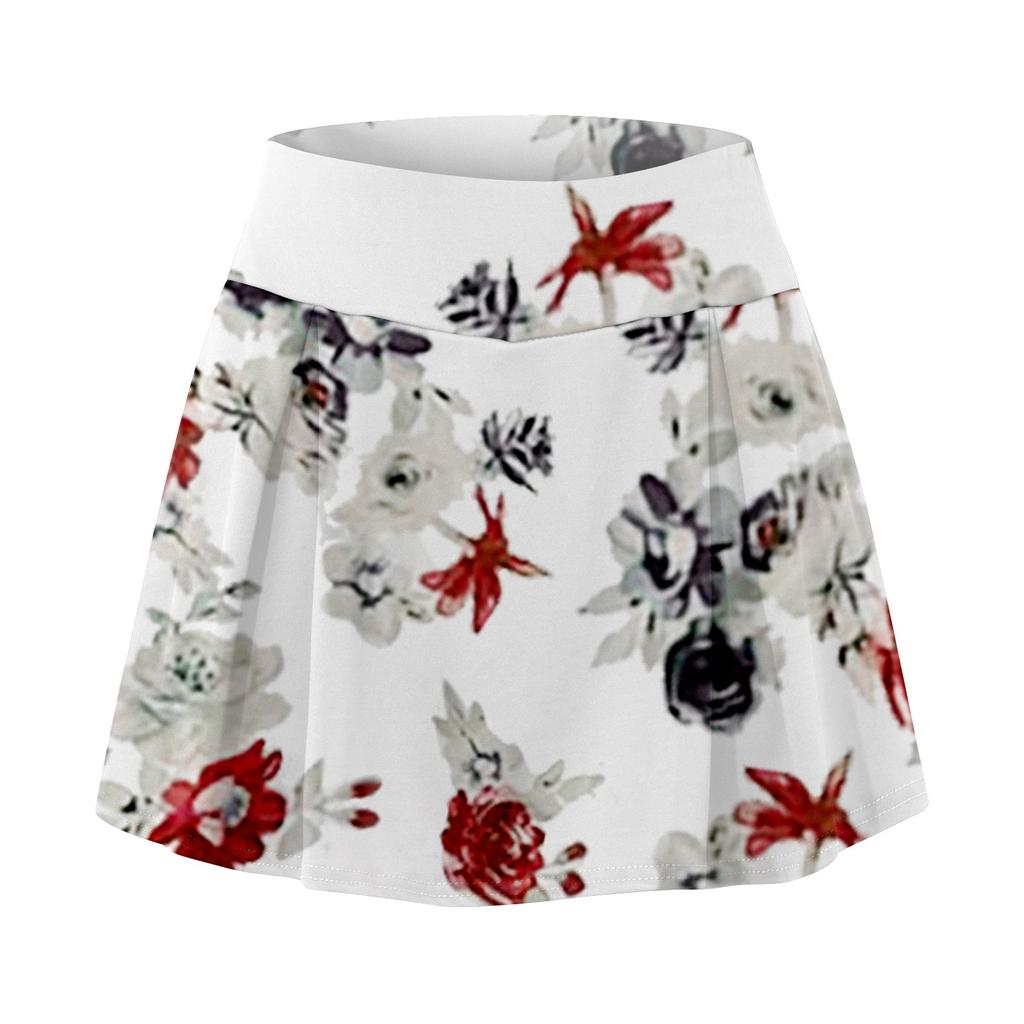 Women's Athletic Stretchy Pleated Tennis Skirts Run Yoga Inner Shorts Elastic Sports Golf Skorts