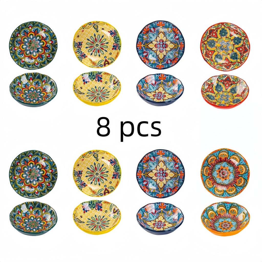 Богемное маленькое блюдце, керамическое бытовое блюдце для соуса, блюдце для соевого соуса, для барбекю, хот-пота, соусник, блюдце для закусок, уксус