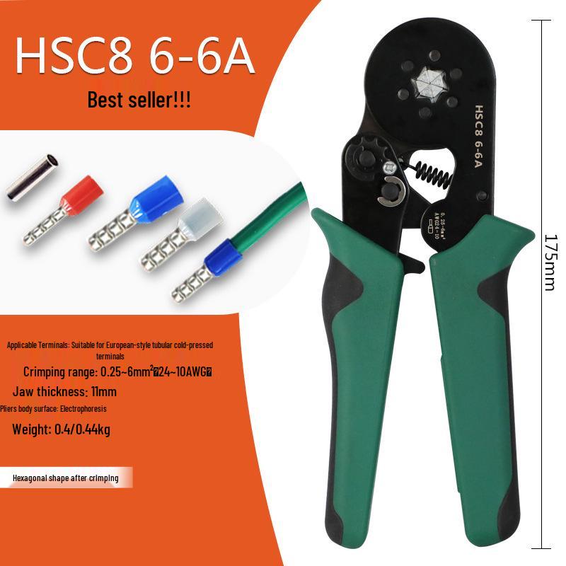 Hexagonal Mini Ratchet Crimping Pliers Set HSC8 6-6 for European Terminals