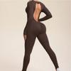 Seamless Sports Yoga Clothes One-piece Long-sleeved Peach Hip Trousers Running Fitness Exercise Pilates Quick-drying Clothes