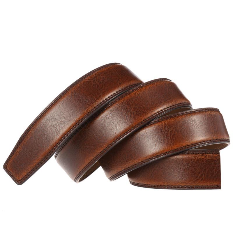 Men's Belt, Strip Automatic Buckle Belt, Body Cowhide Headless Men's Belt, Belt Strip Without Lead LY122