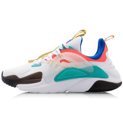 Li Ning Spark Сетчатые Нескользящие Износостойкие Низкие Спортивные Повседневные Кроссовки Женские Белые Оранжевые Синие AGLQ066-3