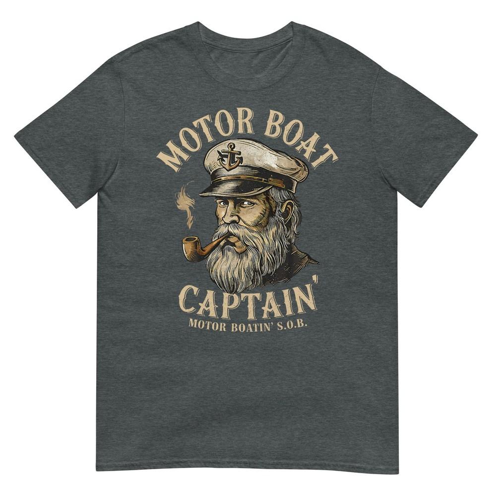 Motor Boat Captain Funny Pontoon Boating Motor Boatin Lake Tshirt