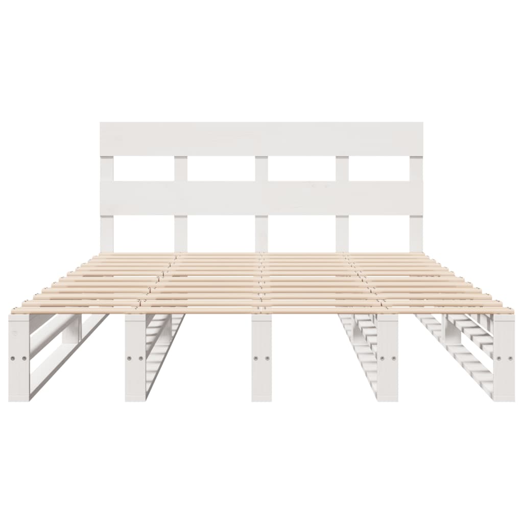 Solid Wood Bed without Mattress White 120x190 cm Pine Wood