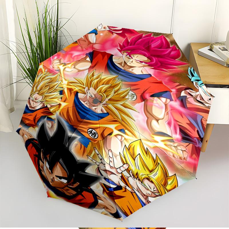 Автоматический складной зонт с принтом Dragon Ball, Портативный складной зонт, для улицы, поездок на работу, походов, Идеальный подарок на день рождения