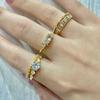 Новые золотые благородные трендовые изящные кольца для женщин Entry Lux Zircon Midi Finger Rings для девушки на годовщину
