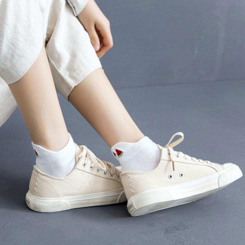 Милые короткие носки, женский комплект, носки до щиколотки с клубникой и авокадо, белые хлопковые забавные носки с низким вырезом и рисунком каваи