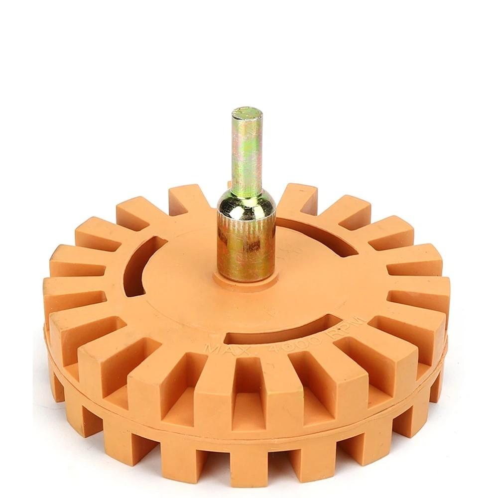4 Inch Decal Remover Eraser Wheel For Power Drill Attachment Rubber Rubber Eraser Wheel for Drill Knobby Slotted Edge