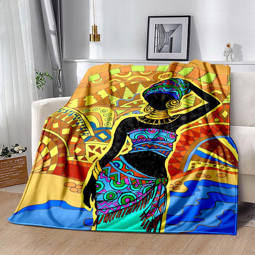African Style Blanket Ultra-Soft Great for Seaside Bedding Picnics Four Seasons Multipurpose Stylish Decor Suitable for Gifting Relatives and Friends
