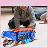 Truck Car Dinosaur Transport Carrier With12 Pull Back Dino Car Toy For Kids Gift